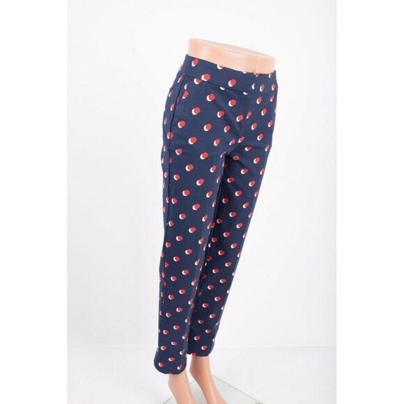 Boden Blue and Red Heart Print Trousers - Picture 5 of 9
